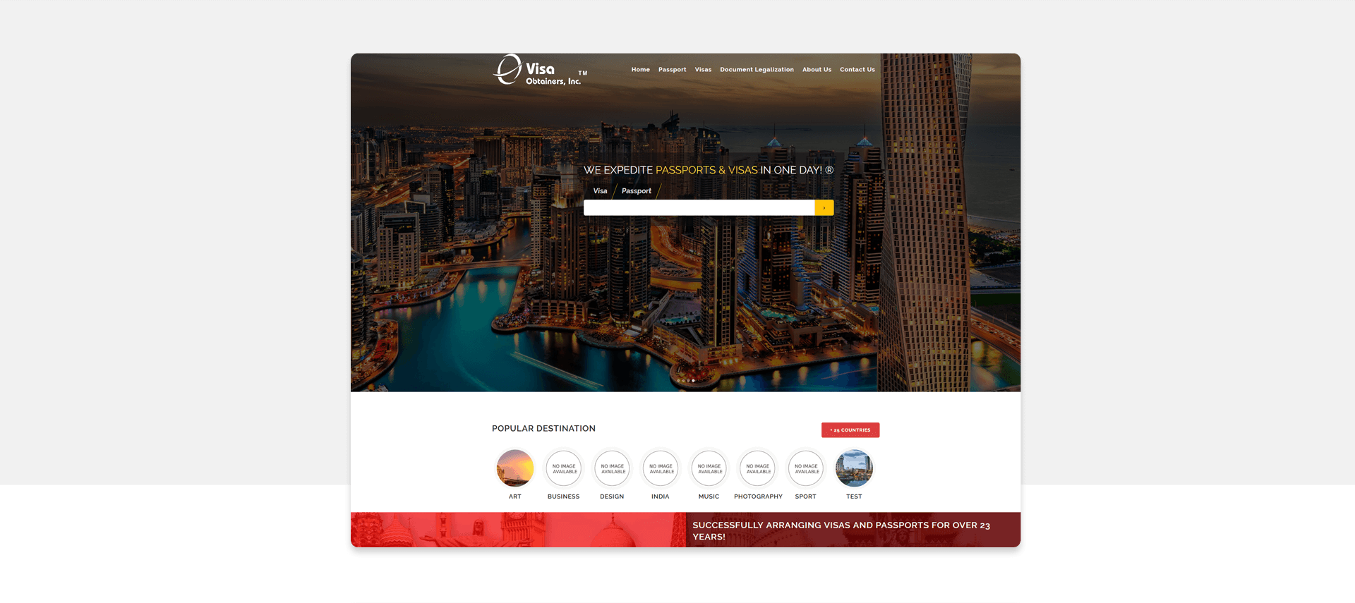 Visa Obtainers Banner Design